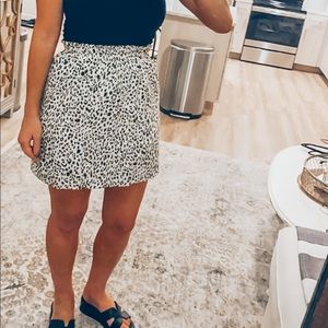 Leopard Elastic Waist Skirt